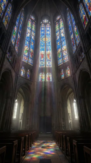 Light through the Church windows.