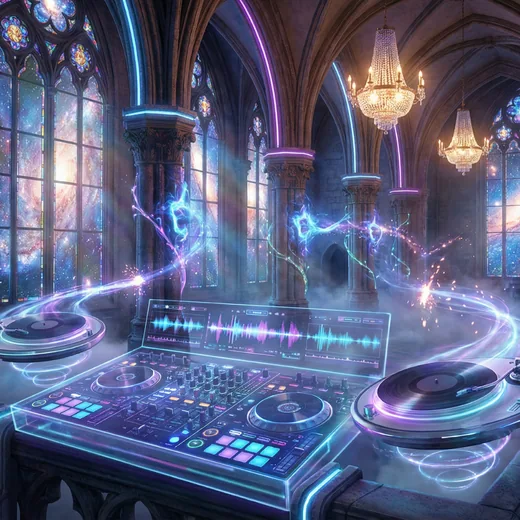 Technomagic mixing desk at the Sanctuary.